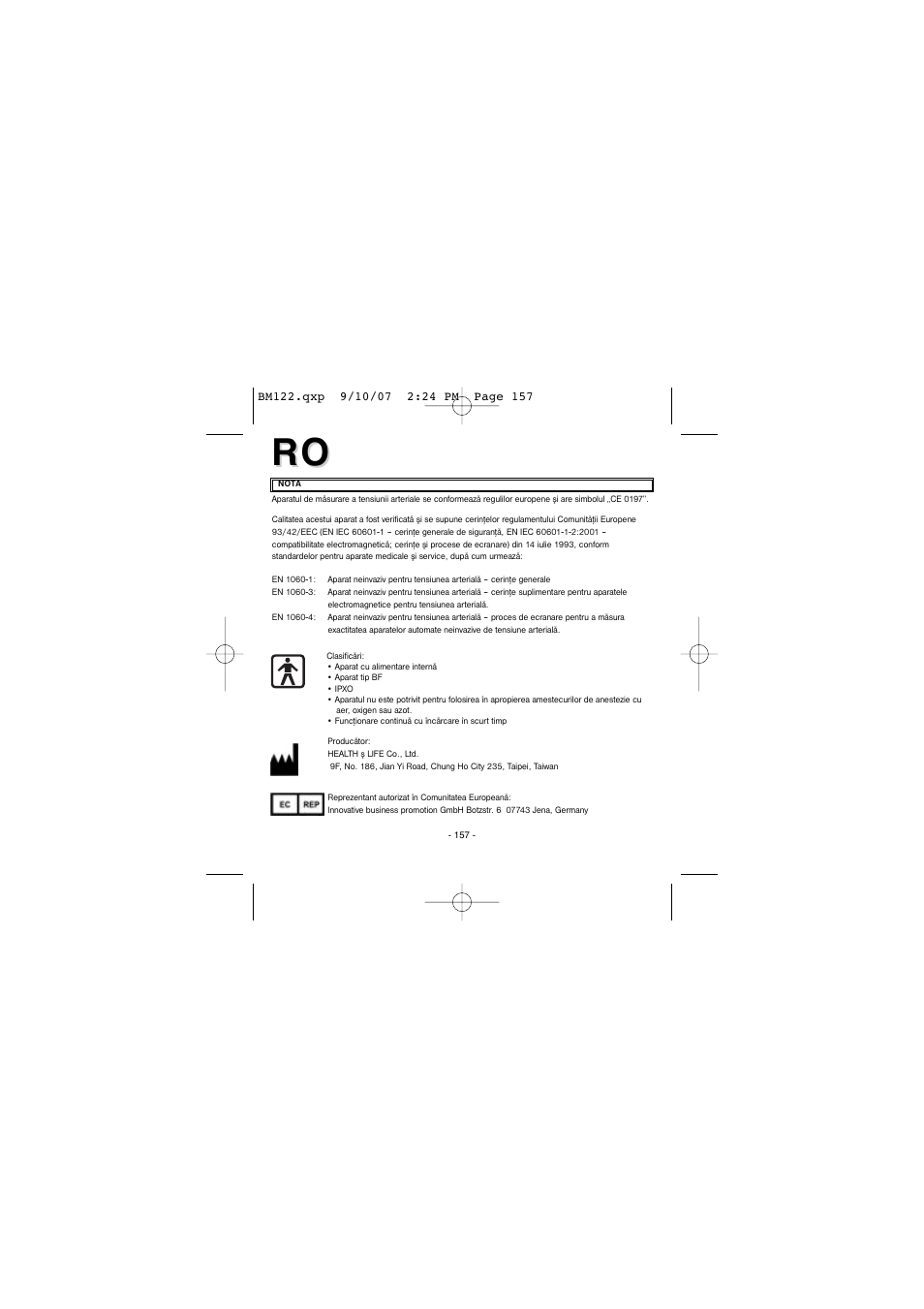 Elta BM122 User Manual | Page 157 / 181