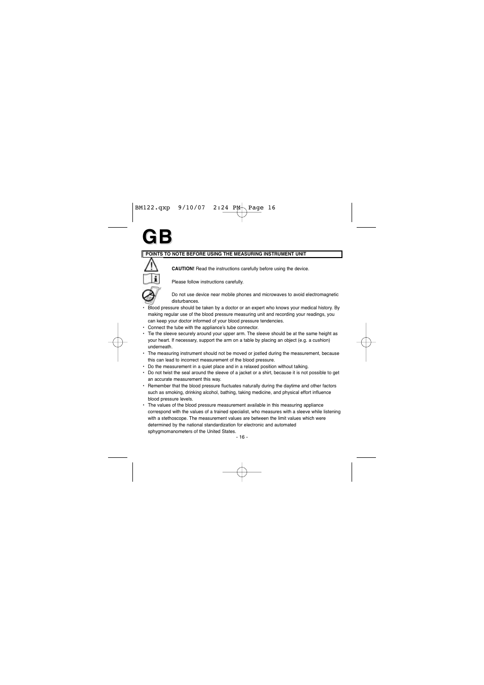 Elta BM122 User Manual | Page 16 / 181