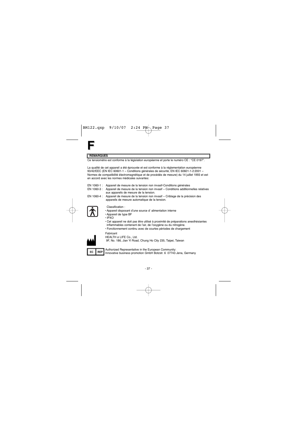 Elta BM122 User Manual | Page 37 / 181