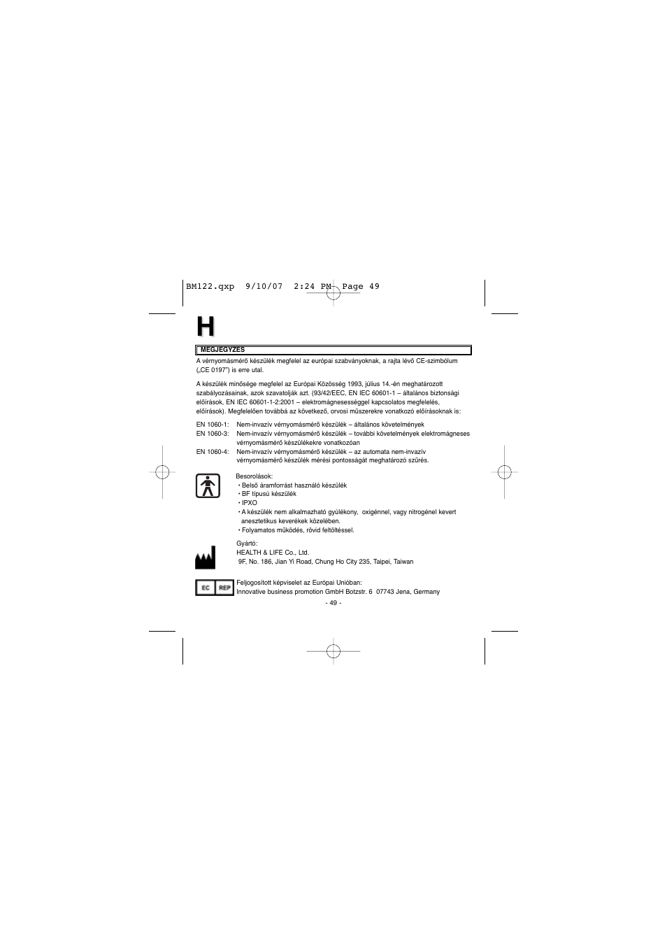 Elta BM122 User Manual | Page 49 / 181