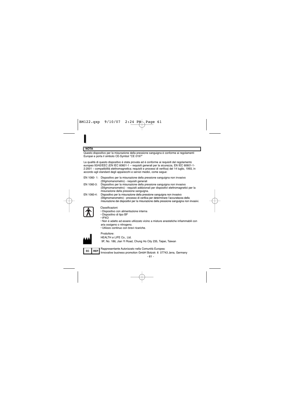 Elta BM122 User Manual | Page 61 / 181