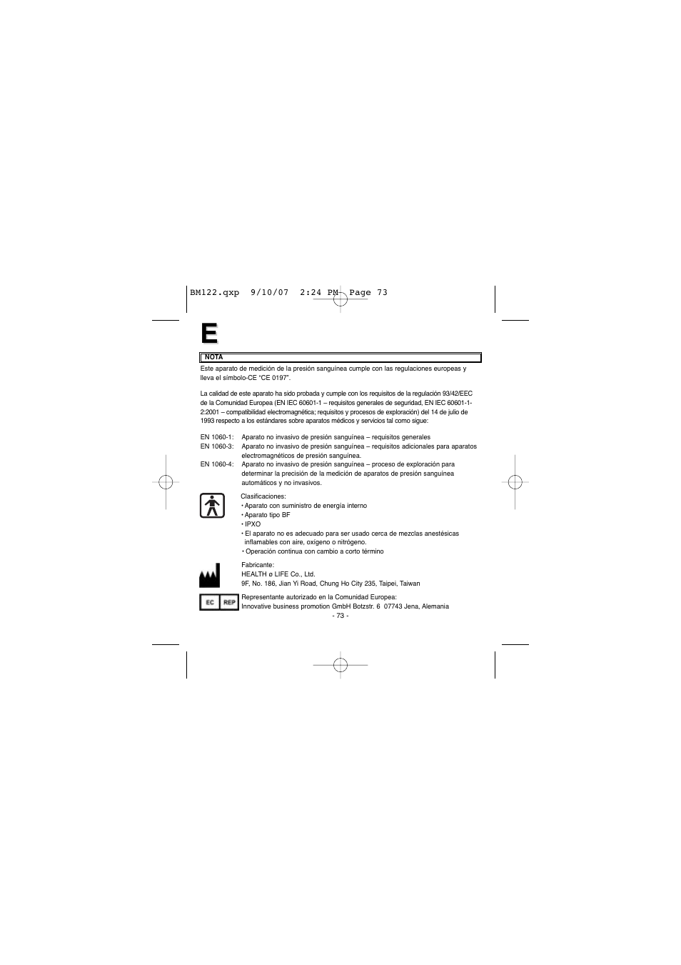 Elta BM122 User Manual | Page 73 / 181