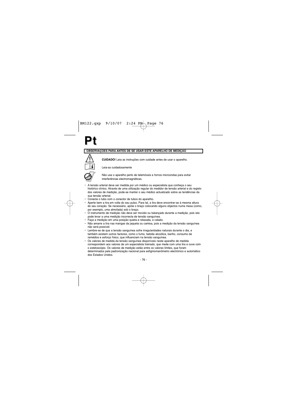 Elta BM122 User Manual | Page 76 / 181