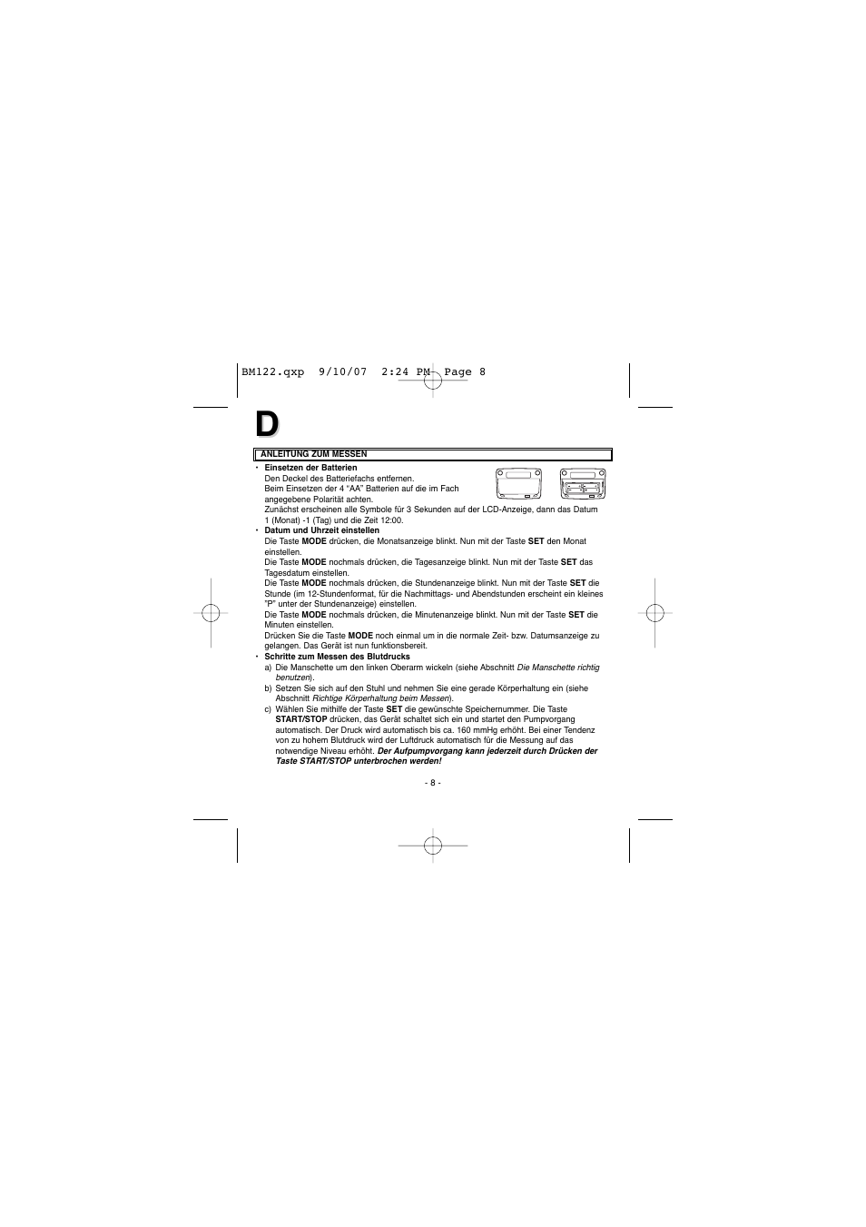 Elta BM122 User Manual | Page 8 / 181