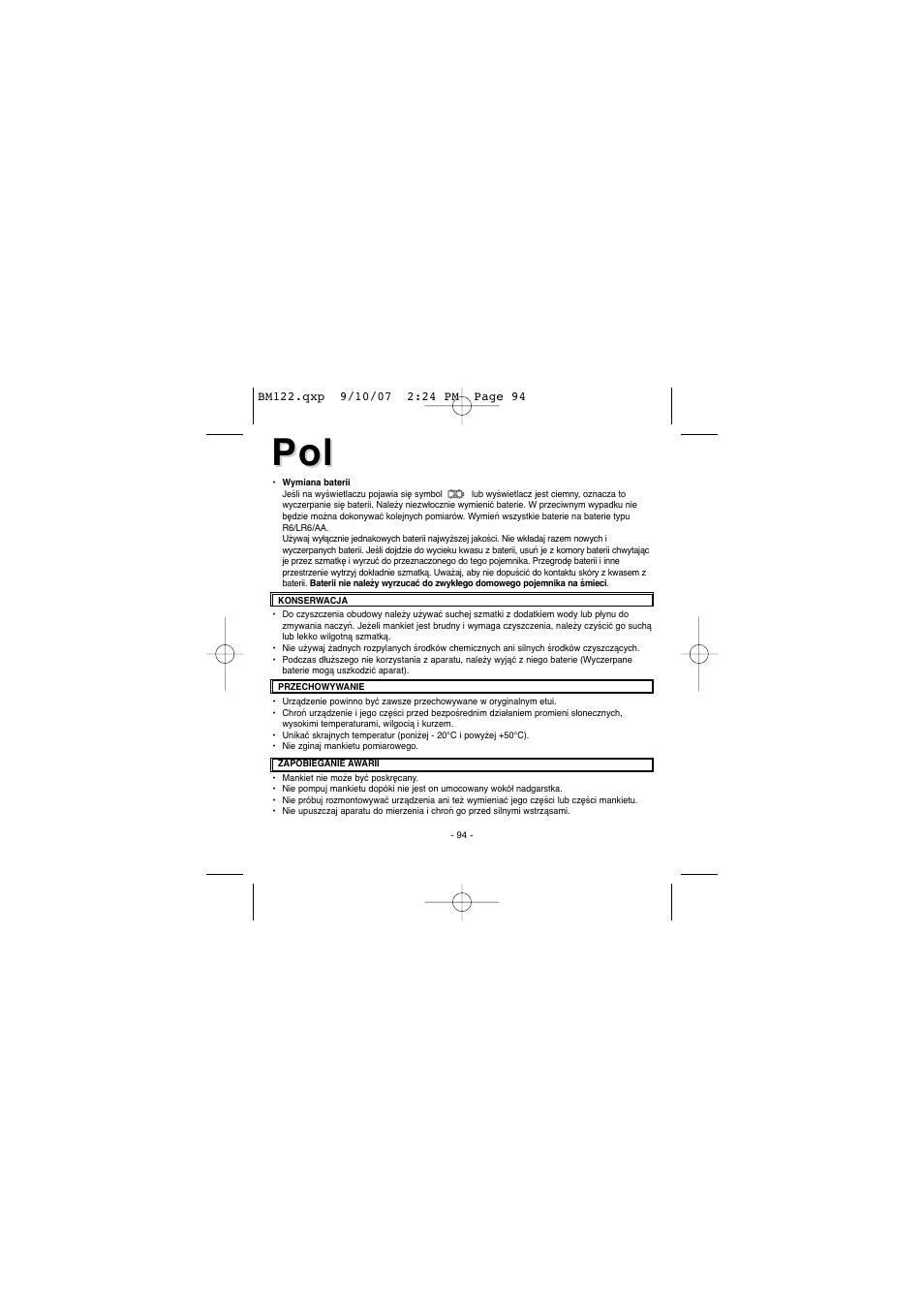 Elta BM122 User Manual | Page 94 / 181