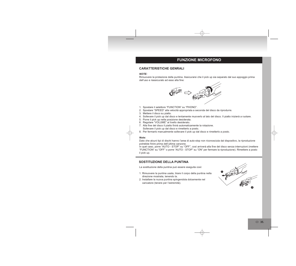 Funzione microfono | Elta 2750G User Manual | Page 35 / 86