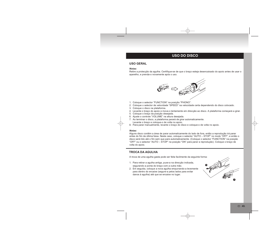 Uso do disco | Elta 2750G User Manual | Page 49 / 86