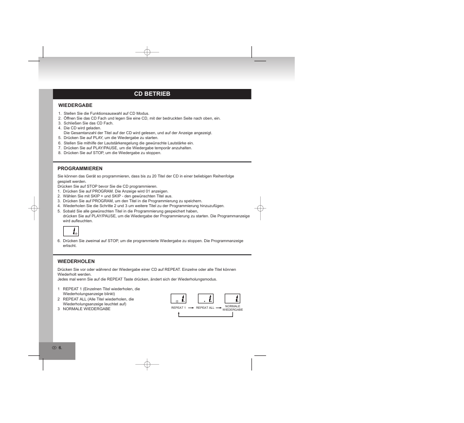 Cd betrieb | Elta 2750G User Manual | Page 6 / 86