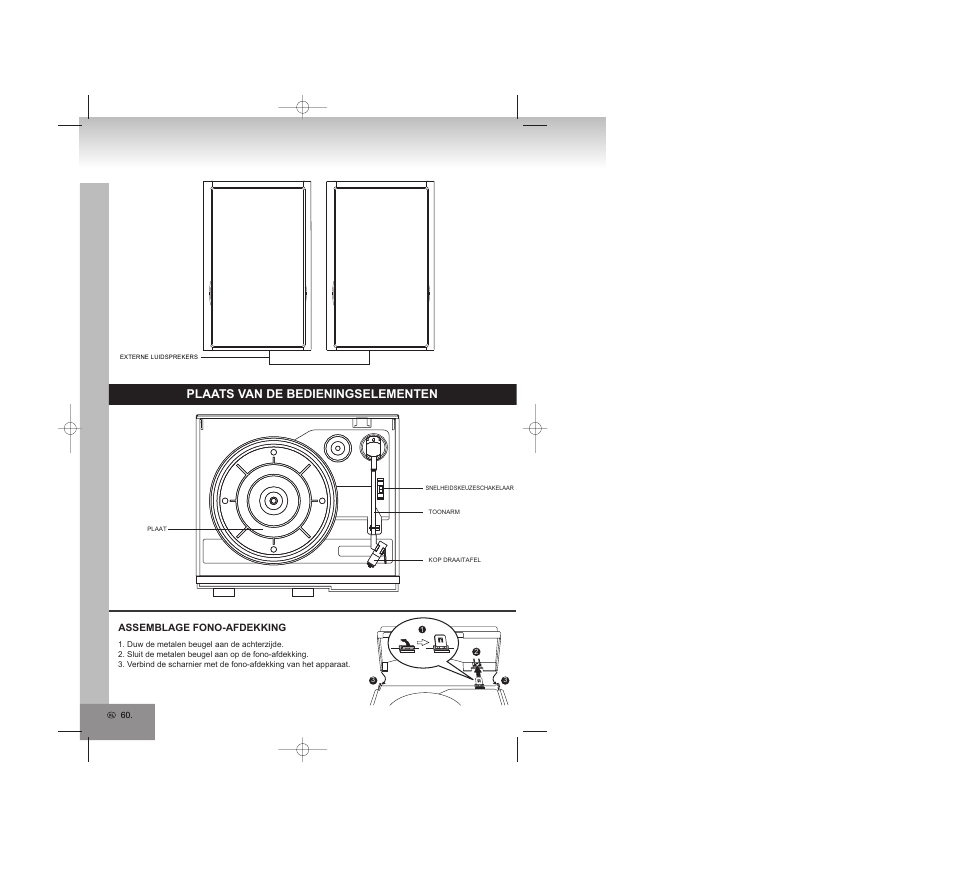 Plaats van de bedieningselementen | Elta 2750G User Manual | Page 60 / 86