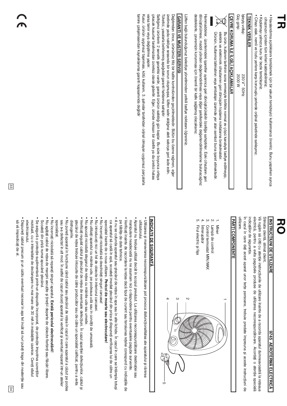 Ro o | Elta Electrical Fan Heater User Manual | Page 18 / 22