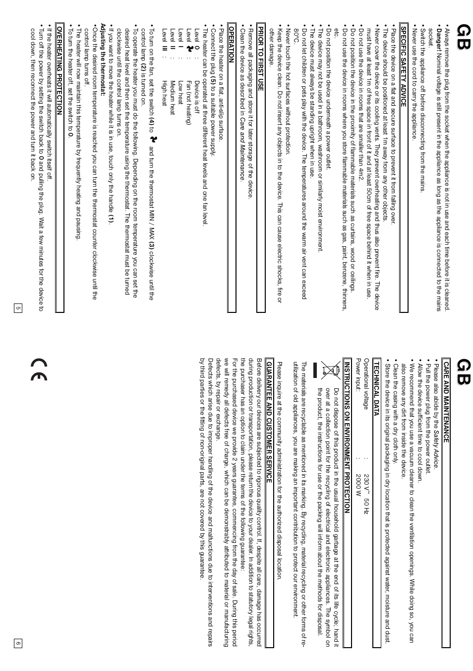 Elta Electrical Fan Heater User Manual | Page 4 / 22
