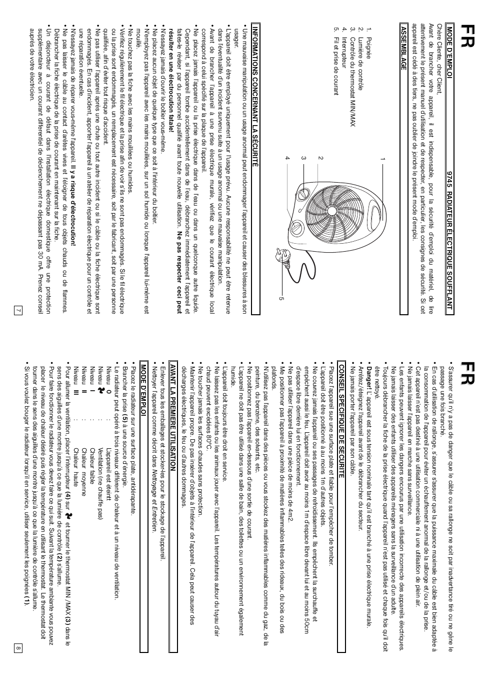 Elta Electrical Fan Heater User Manual | Page 5 / 22