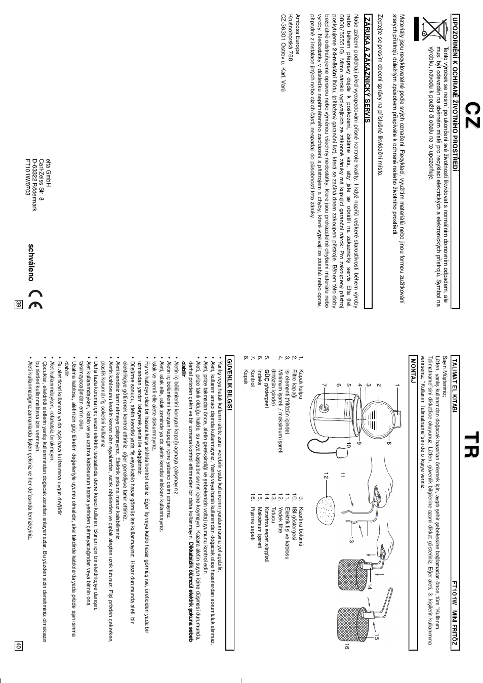 Elta Mini Deep Fryer User Manual | Page 21 / 29