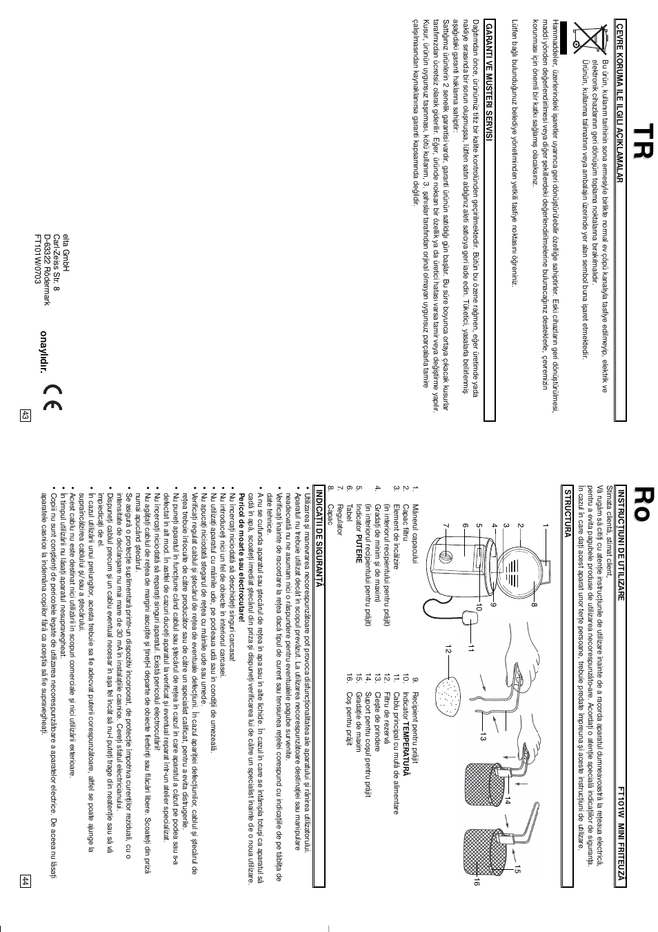 Onaylýdýr | Elta Mini Deep Fryer User Manual | Page 23 / 29