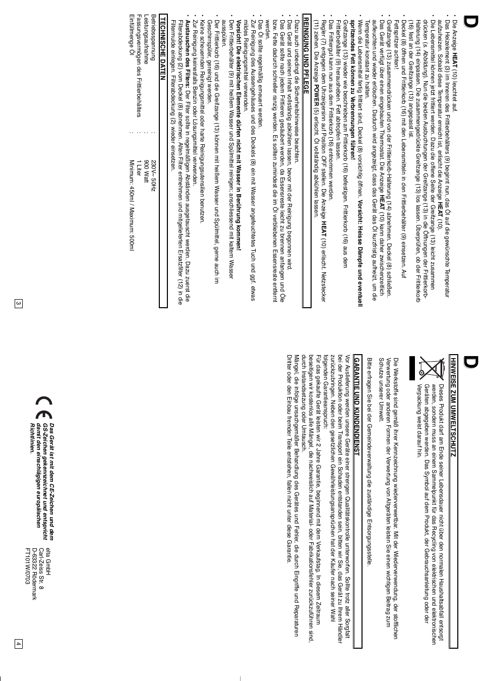 Elta Mini Deep Fryer User Manual | Page 3 / 29