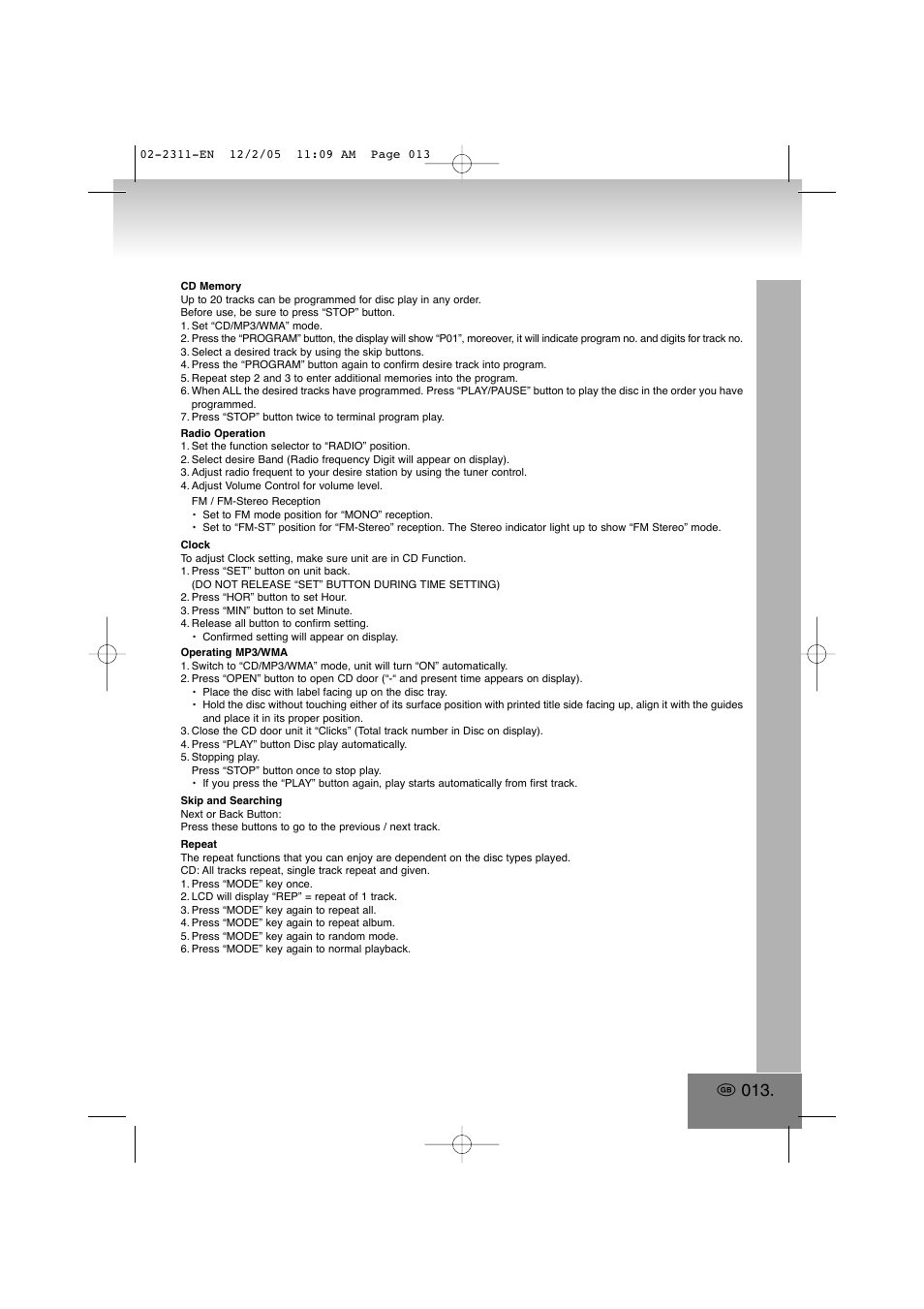 Elta 2311 User Manual | Page 13 / 79