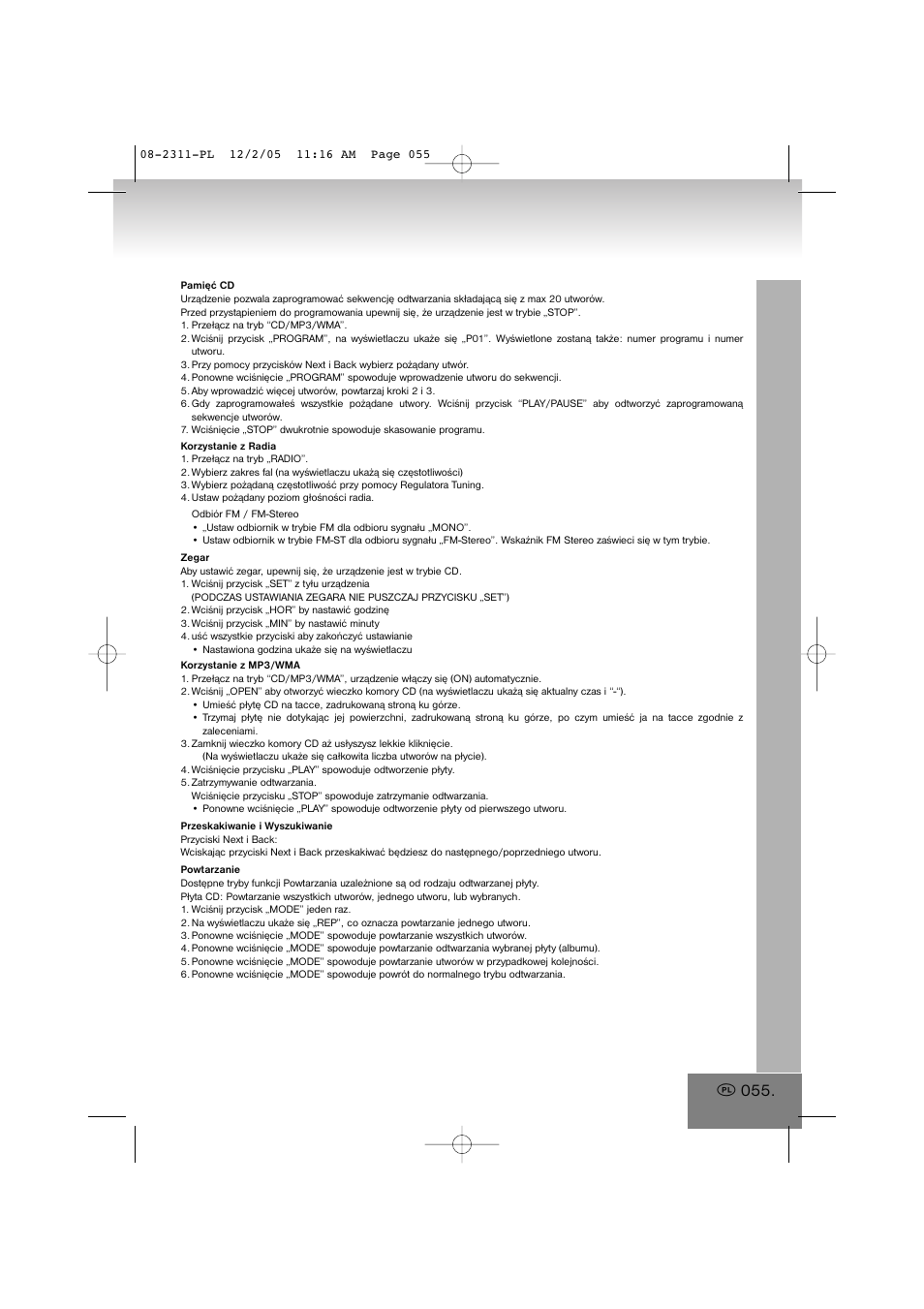 Elta 2311 User Manual | Page 55 / 79