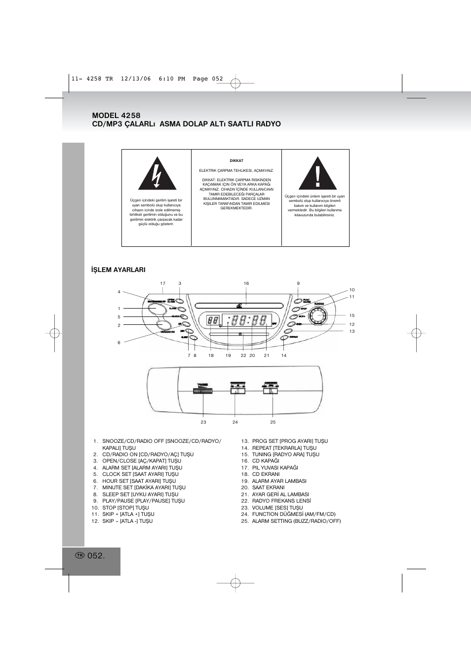 4258.pdf, Ýþlem ayarlari | Elta 4258MP3 User Manual | Page 47 / 52