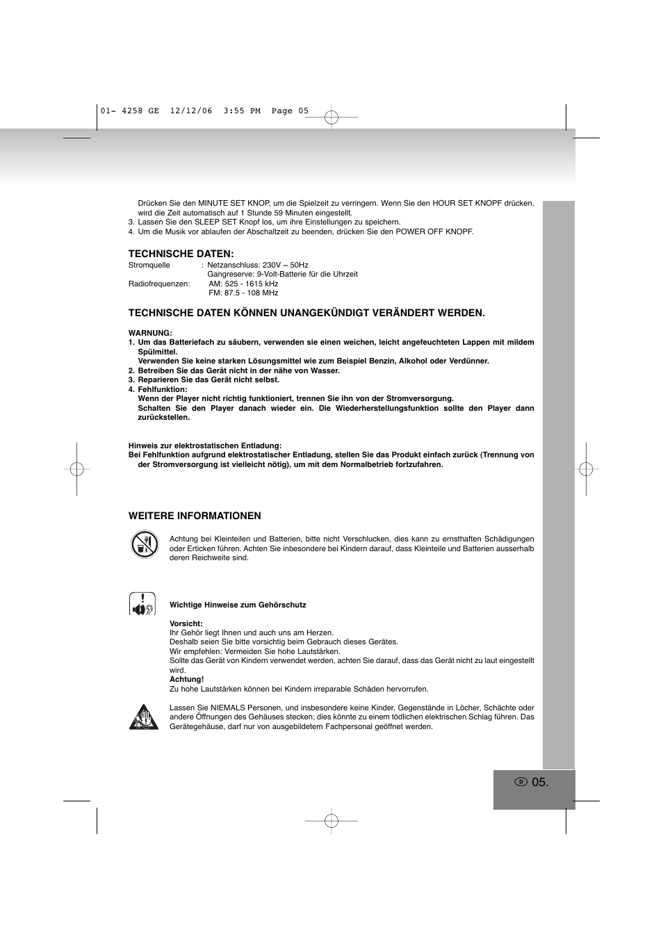 Elta 4258MP3 User Manual | Page 5 / 52