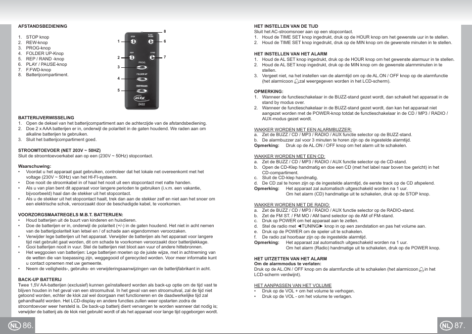 2422 im p086,87_nl.pdf | Elta 2422 User Manual | Page 44 / 71