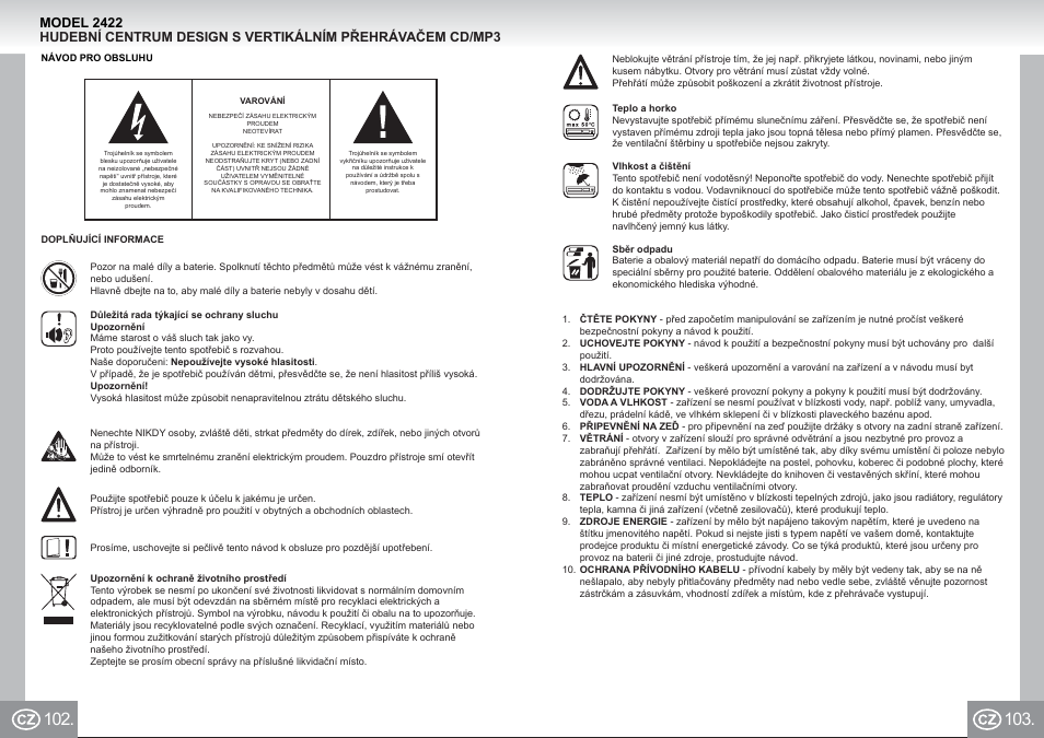 2422 im p102,103_cz.pdf | Elta 2422 User Manual | Page 52 / 71