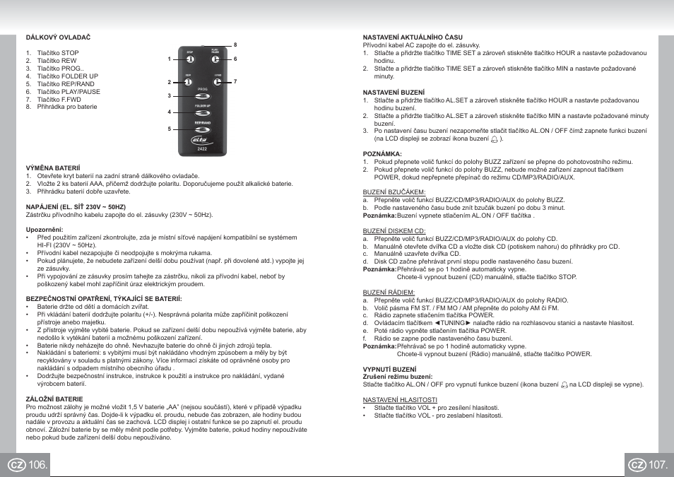 2422 im p106,107_cz.pdf | Elta 2422 User Manual | Page 54 / 71