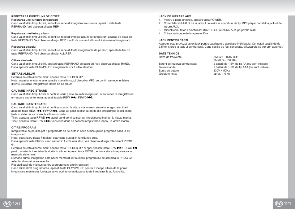 2422 im p120,121_ro.pdf | Elta 2422 User Manual | Page 61 / 71