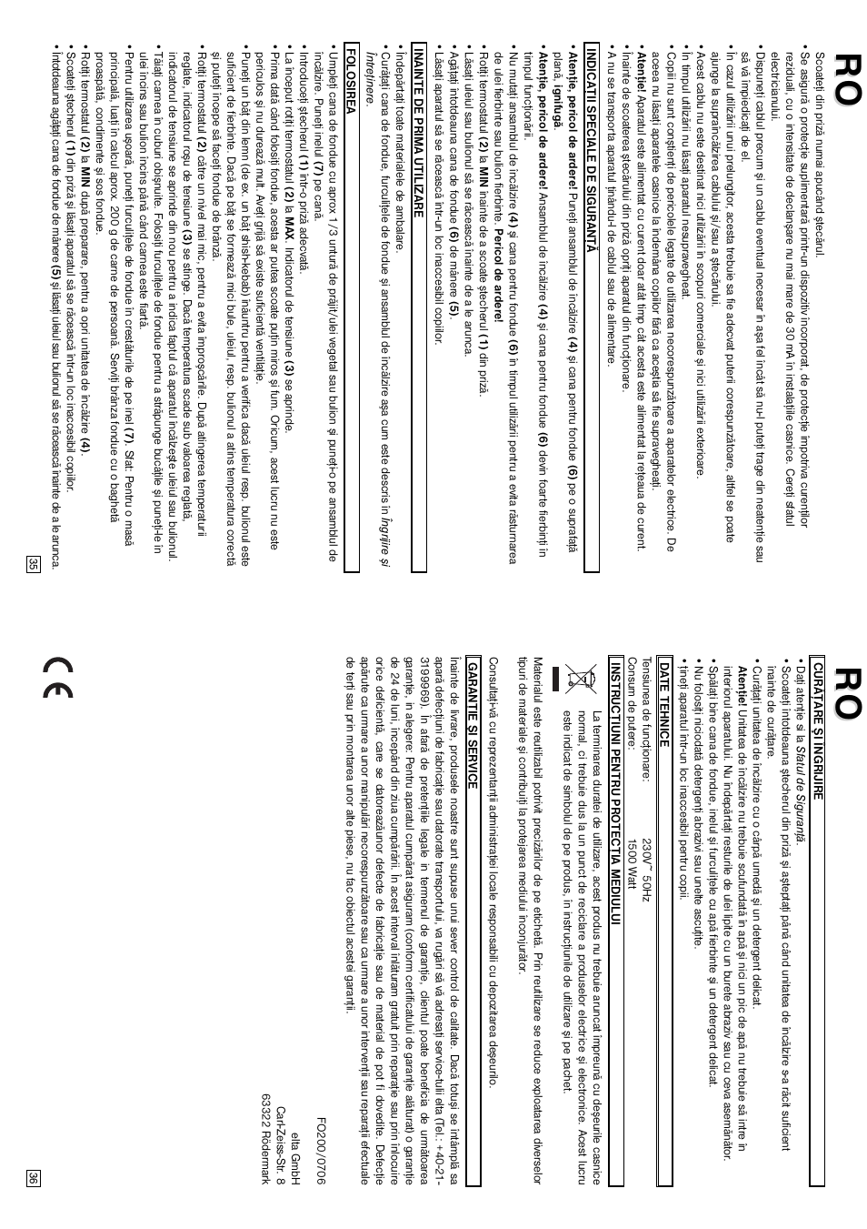 Elta FO200 User Manual | Page 19 / 22