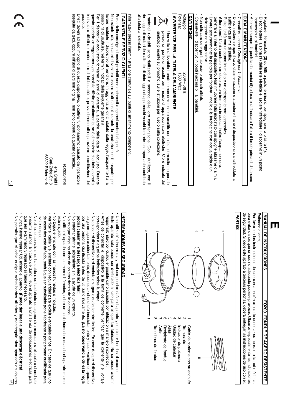 Ie e | Elta FO200 User Manual | Page 9 / 22