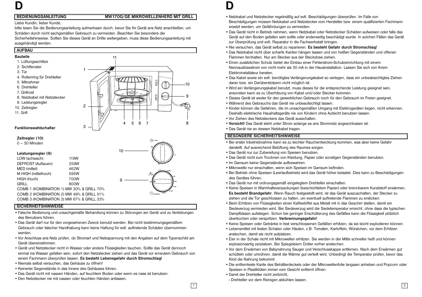 Elta MW170GE User Manual | Page 2 / 57