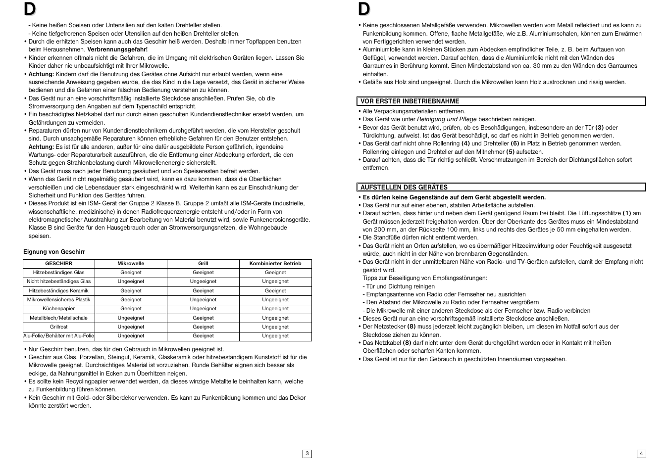 Elta MW170GE User Manual | Page 3 / 57