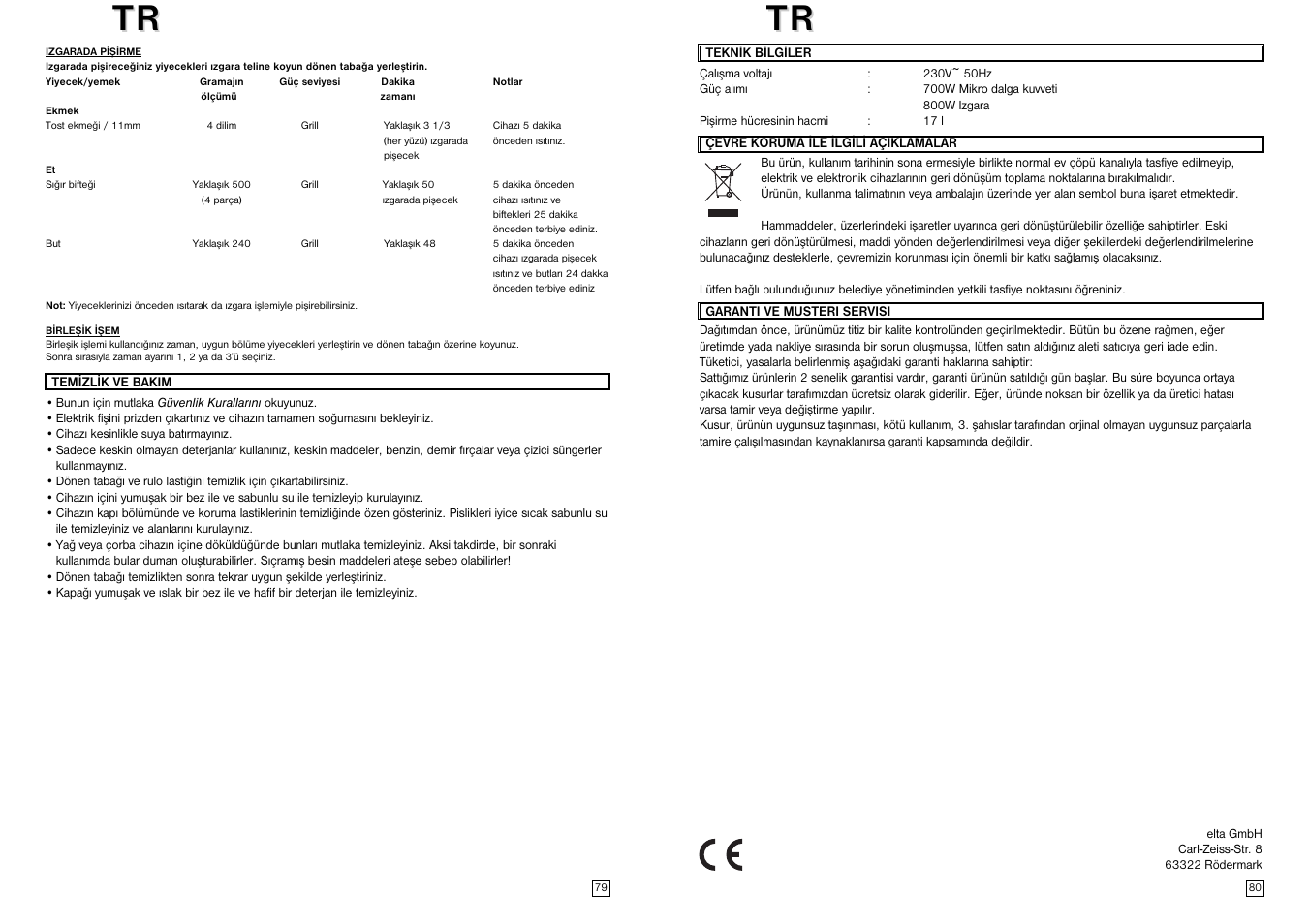 Elta MW170GE User Manual | Page 41 / 57
