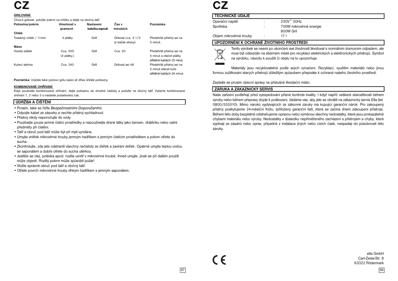 Elta MW170GE User Manual | Page 45 / 57