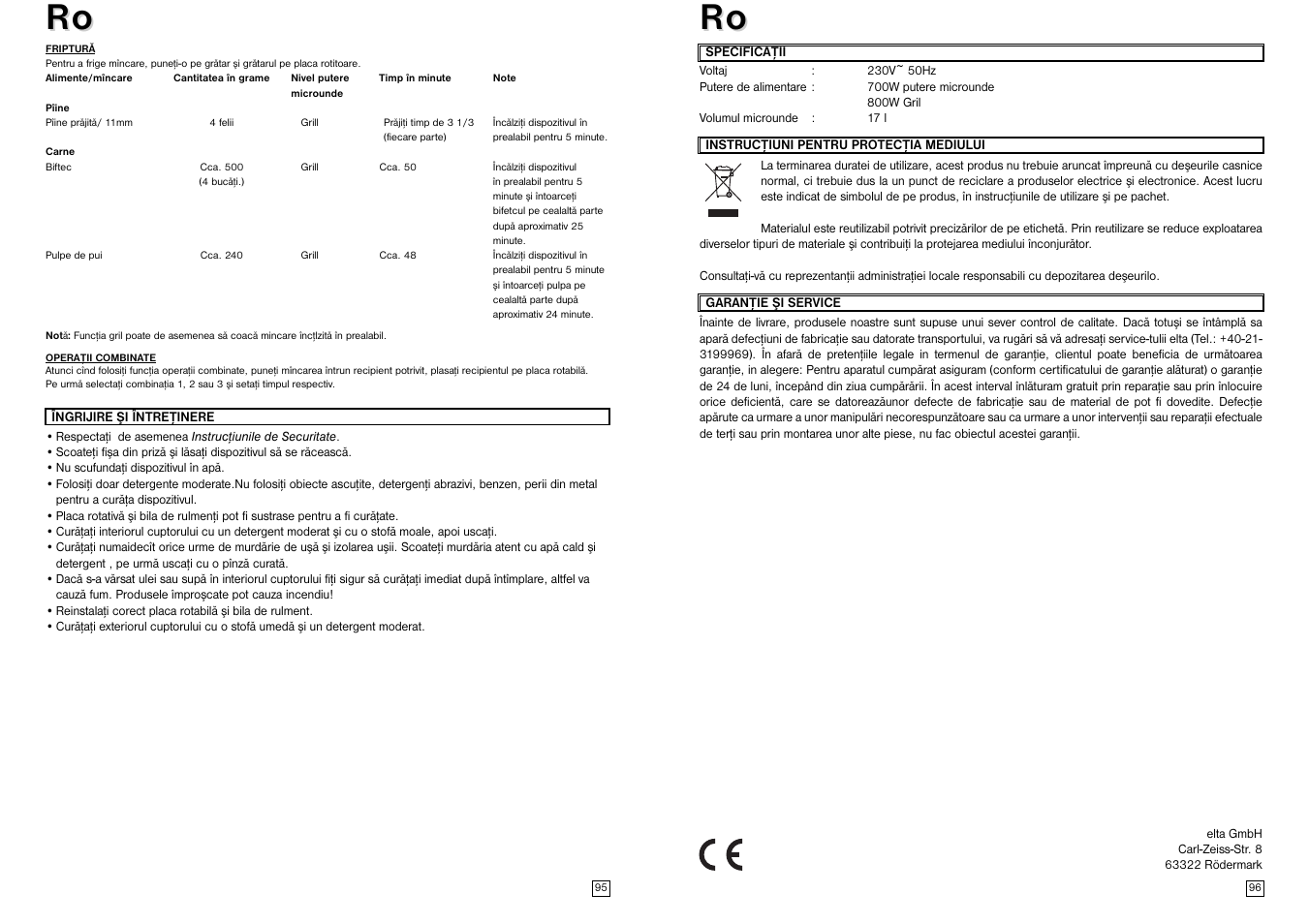 Elta MW170GE User Manual | Page 49 / 57