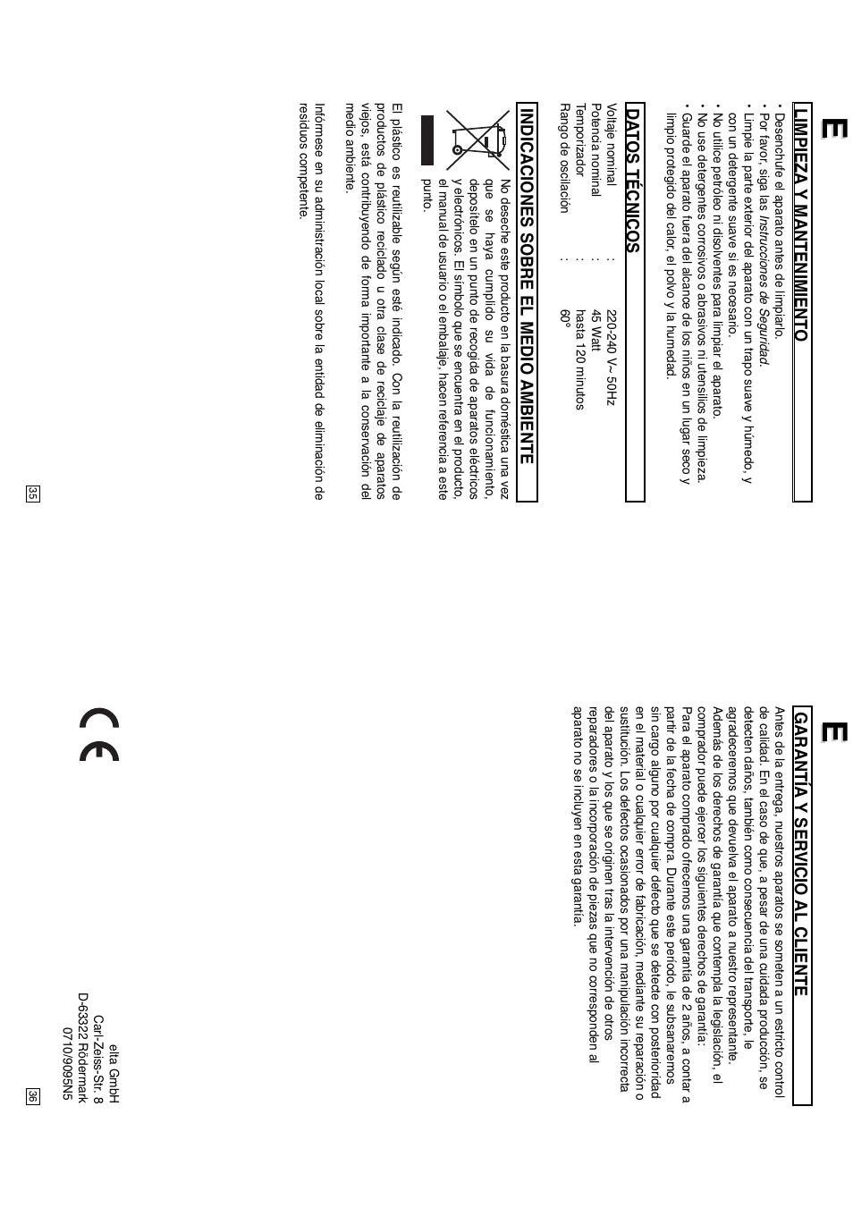 Elta 9095N5 User Manual | Page 19 / 43
