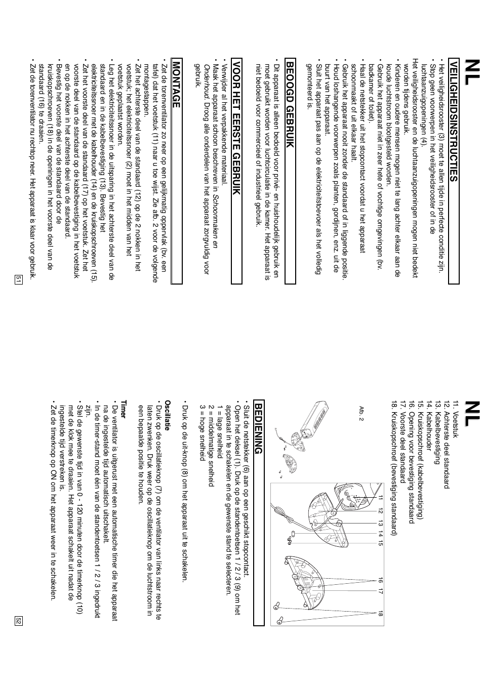 Veiligheidsinstructies, Beoogd gebruik, Voor het eerste gebruik | Mont age, Bediening | Elta 9095N5 User Manual | Page 27 / 43