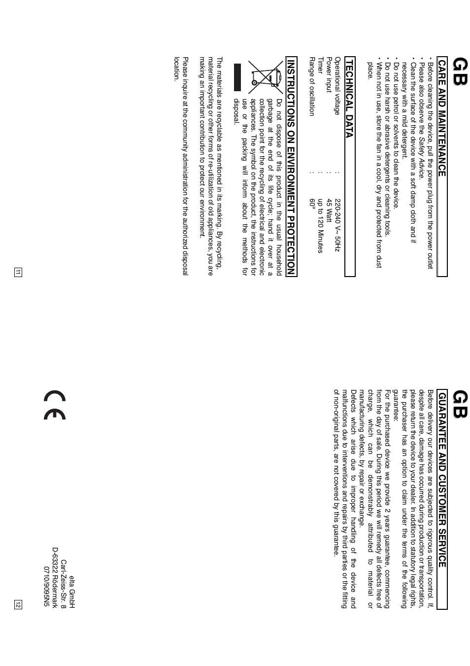 Elta 9095N5 User Manual | Page 7 / 43