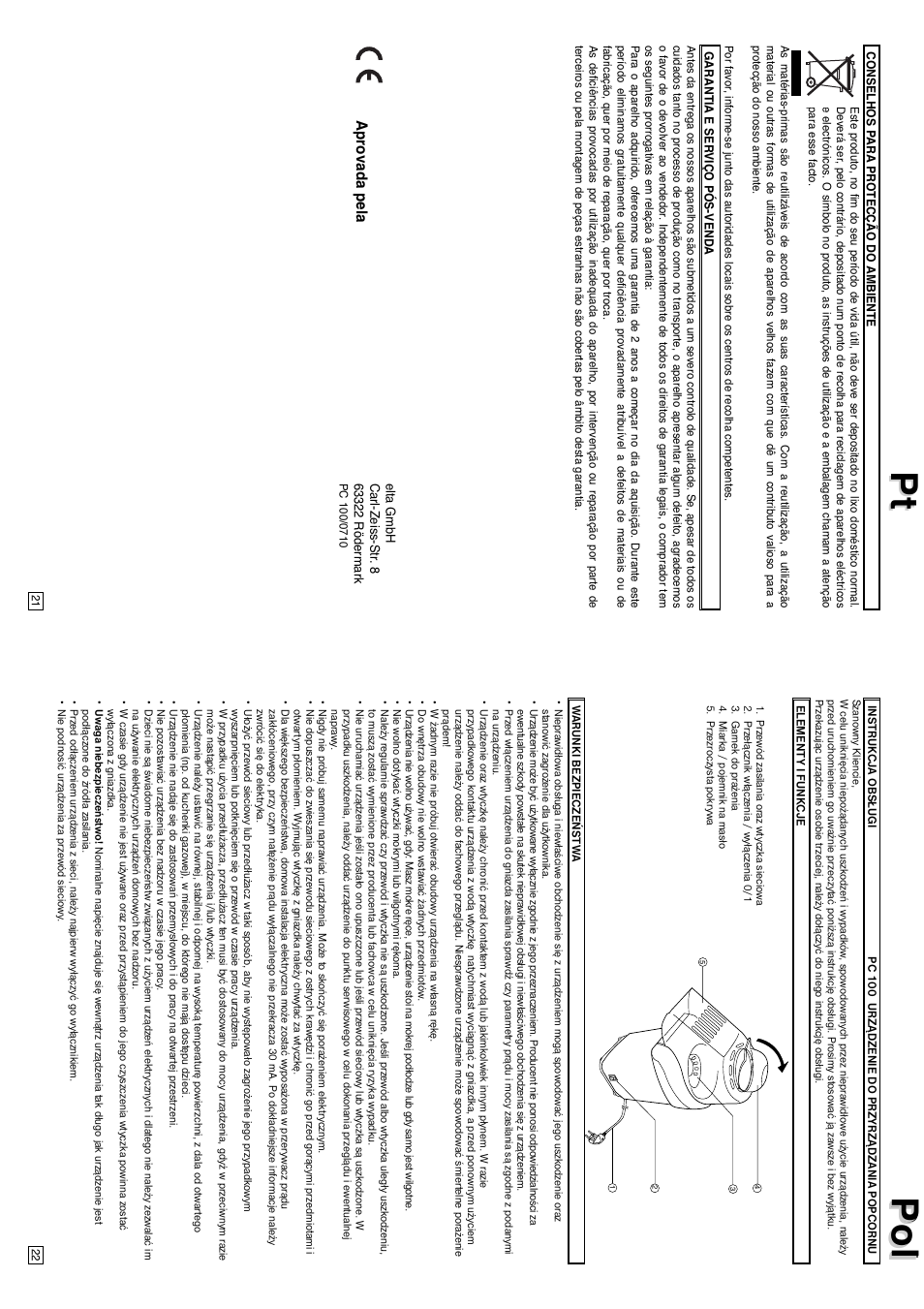 Pt pol pol, Aprovada pela | Elta PC100 User Manual | Page 12 / 22