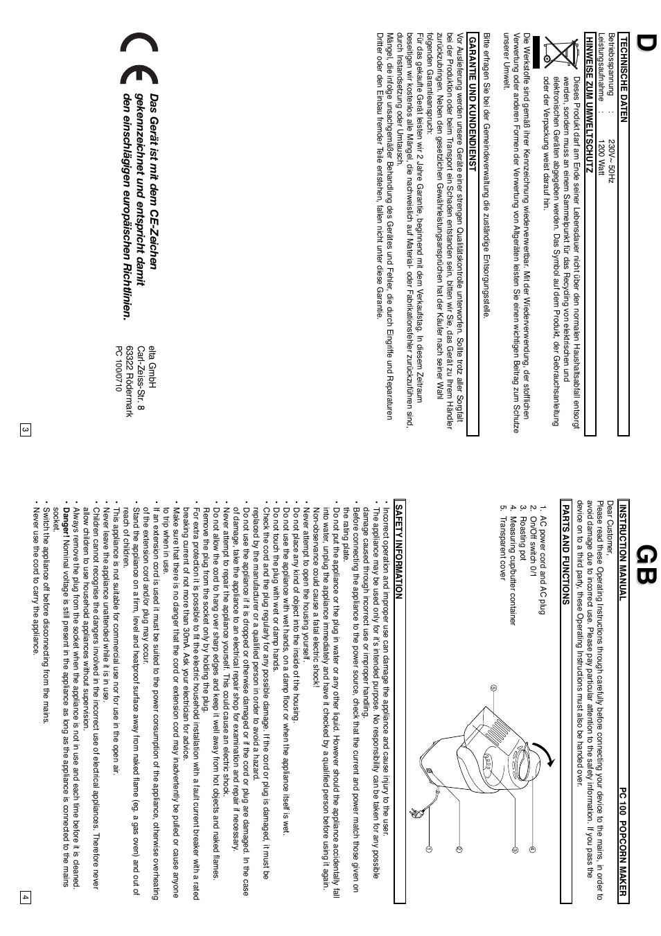 Elta PC100 User Manual | Page 3 / 22