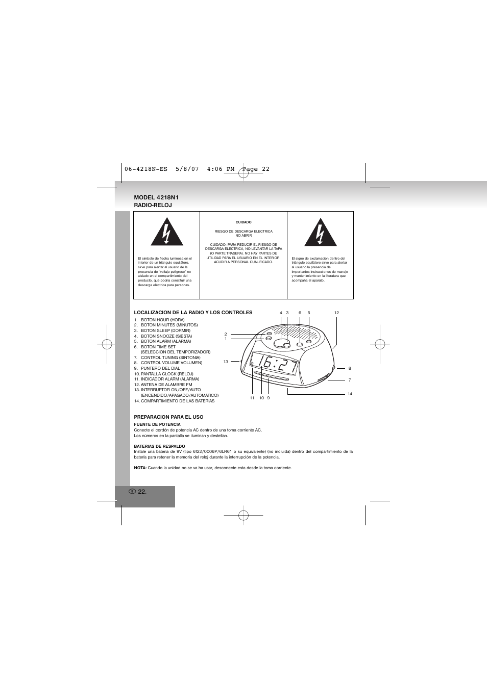4218n-es.pdf | Elta 4218N1 User Manual | Page 22 / 46