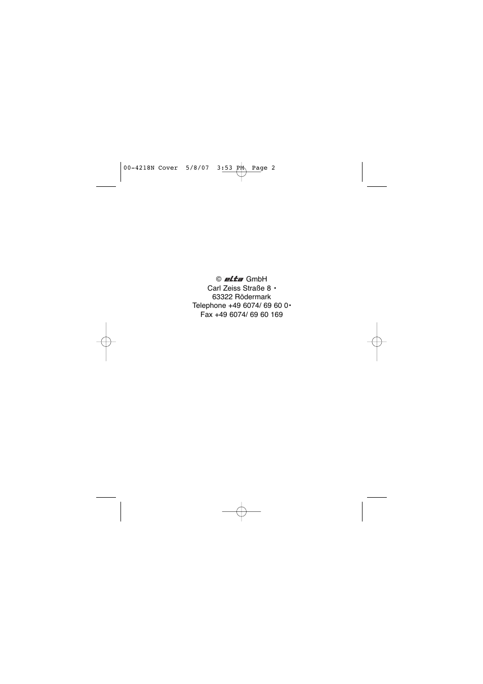 4218n cover.pdf | Elta 4218N1 User Manual | Page 46 / 46
