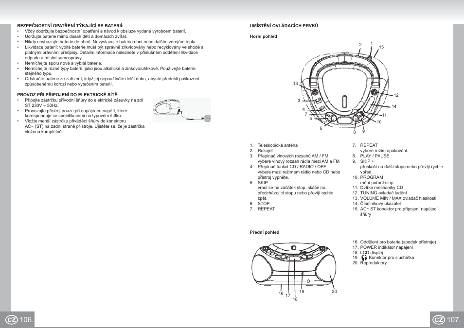 Elta_6688_im p106,107_cz.pdf | Elta 6688 User Manual | Page 54 / 71