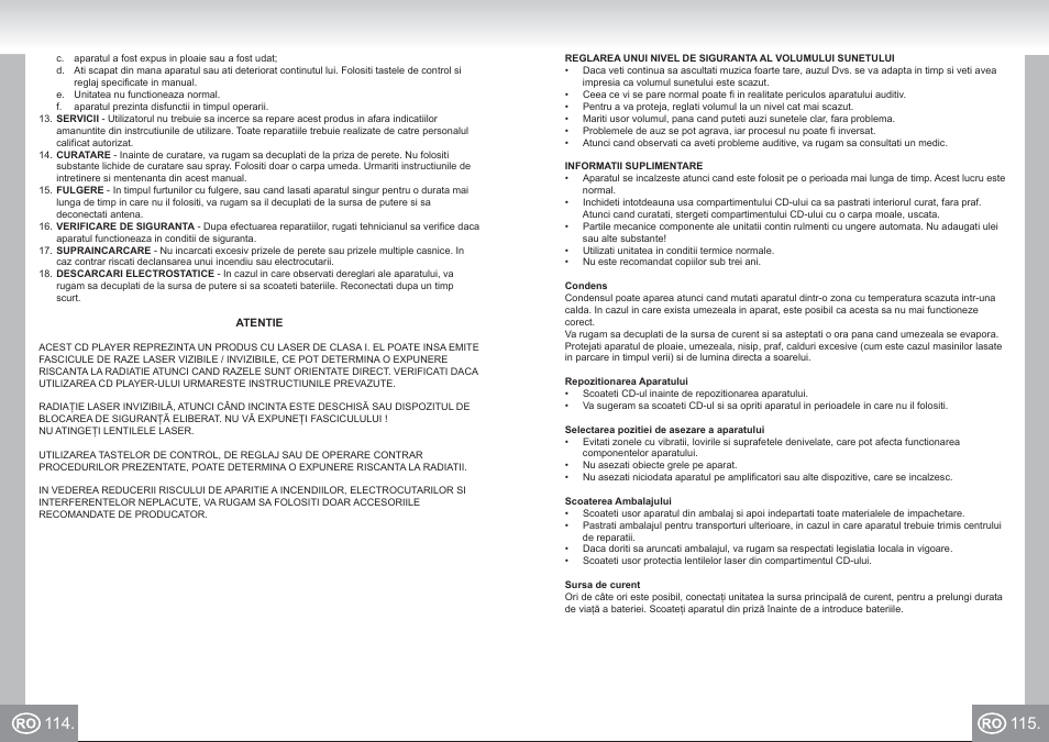 Elta_6688_im p114,115_ro.pdf | Elta 6688 User Manual | Page 58 / 71