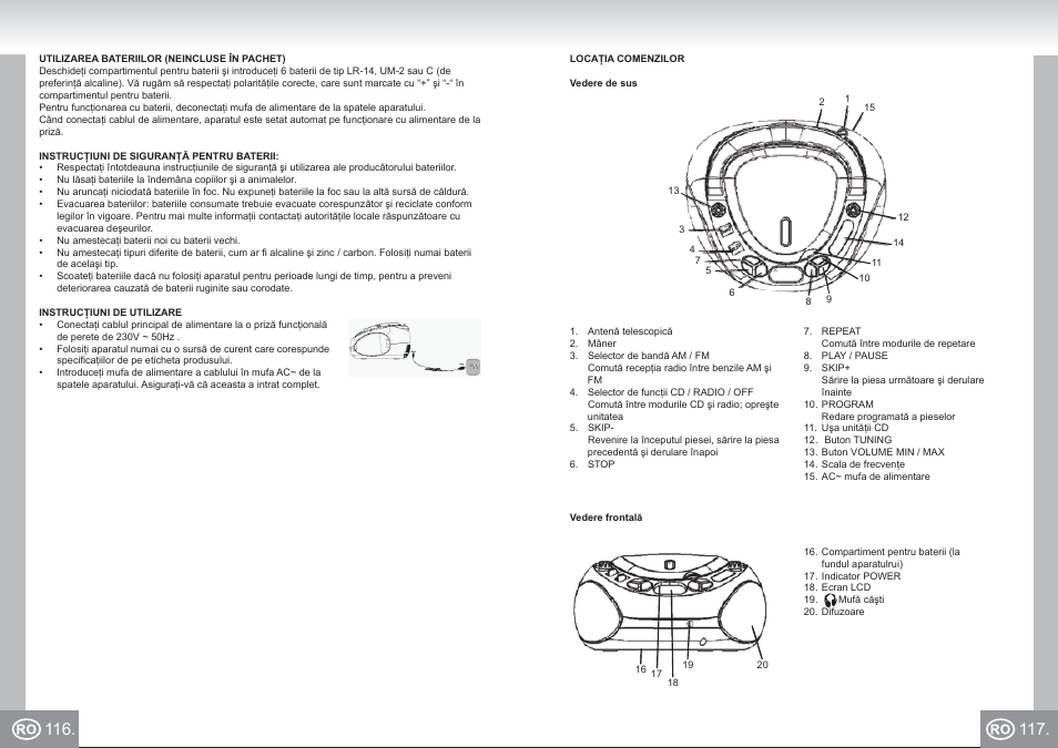 Elta_6688_im p116,117_ro.pdf | Elta 6688 User Manual | Page 59 / 71