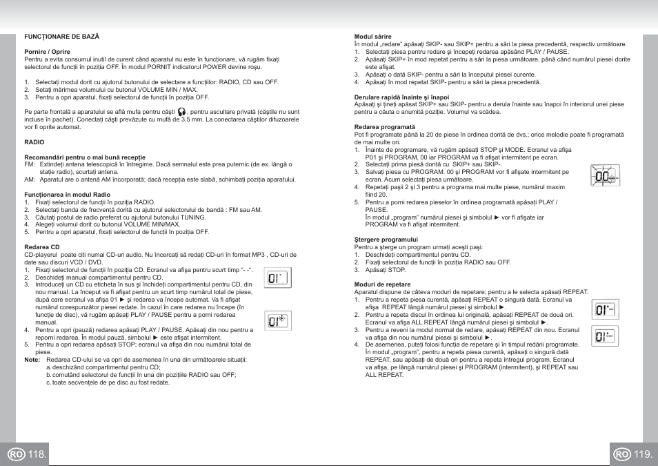 Elta_6688_im p118,119_ro.pdf | Elta 6688 User Manual | Page 60 / 71