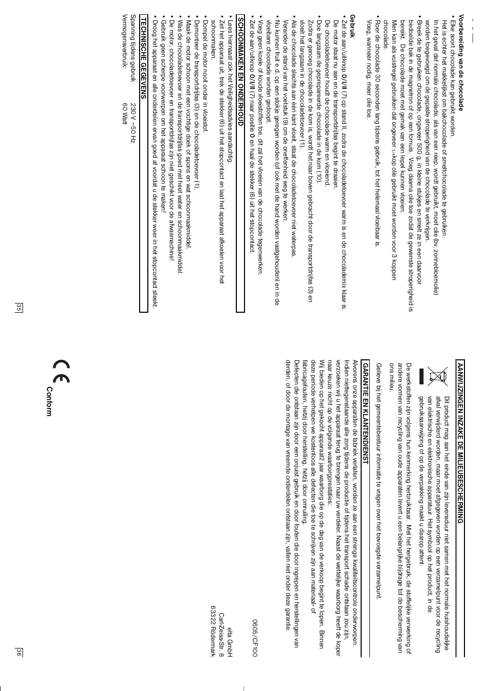Elta CF100 User Manual | Page 19 / 23