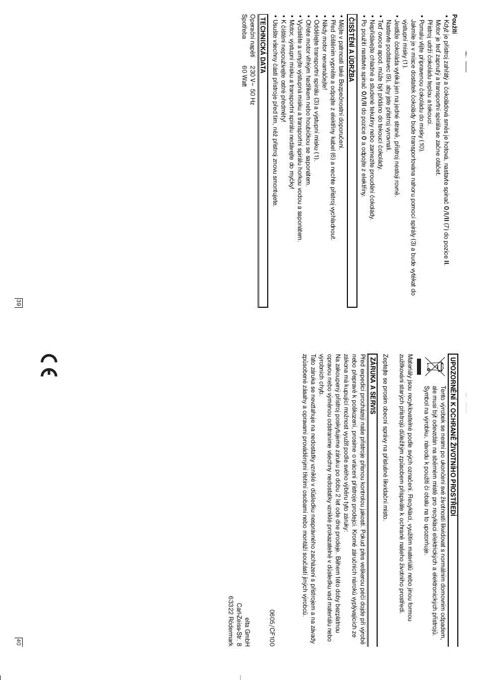 Elta CF100 User Manual | Page 21 / 23