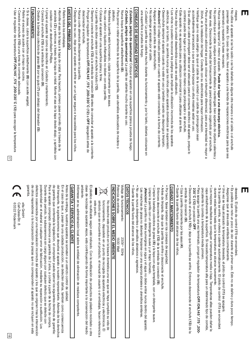 Elta Table Top Grill User Manual | Page 10 / 16