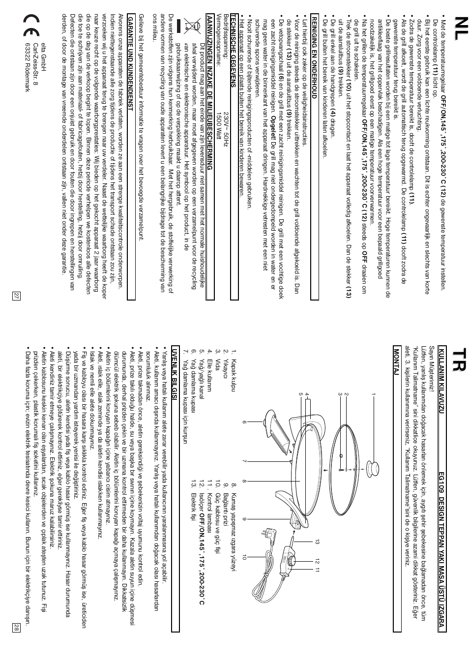 Elta Table Top Grill User Manual | Page 15 / 16