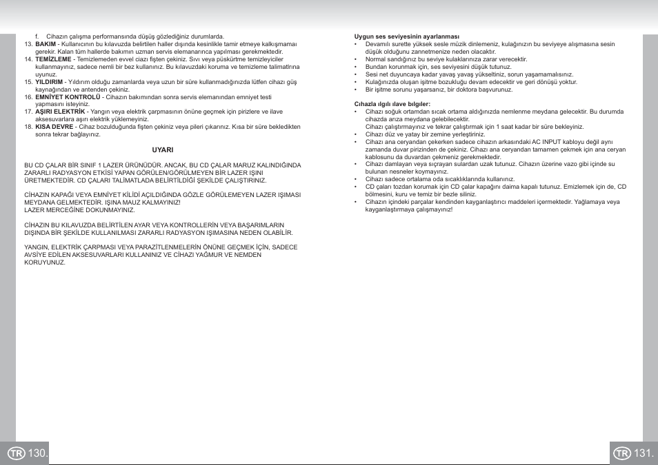 Elta 6733_im p130,131_tr.pdf | Elta 6733 User Manual | Page 66 / 99